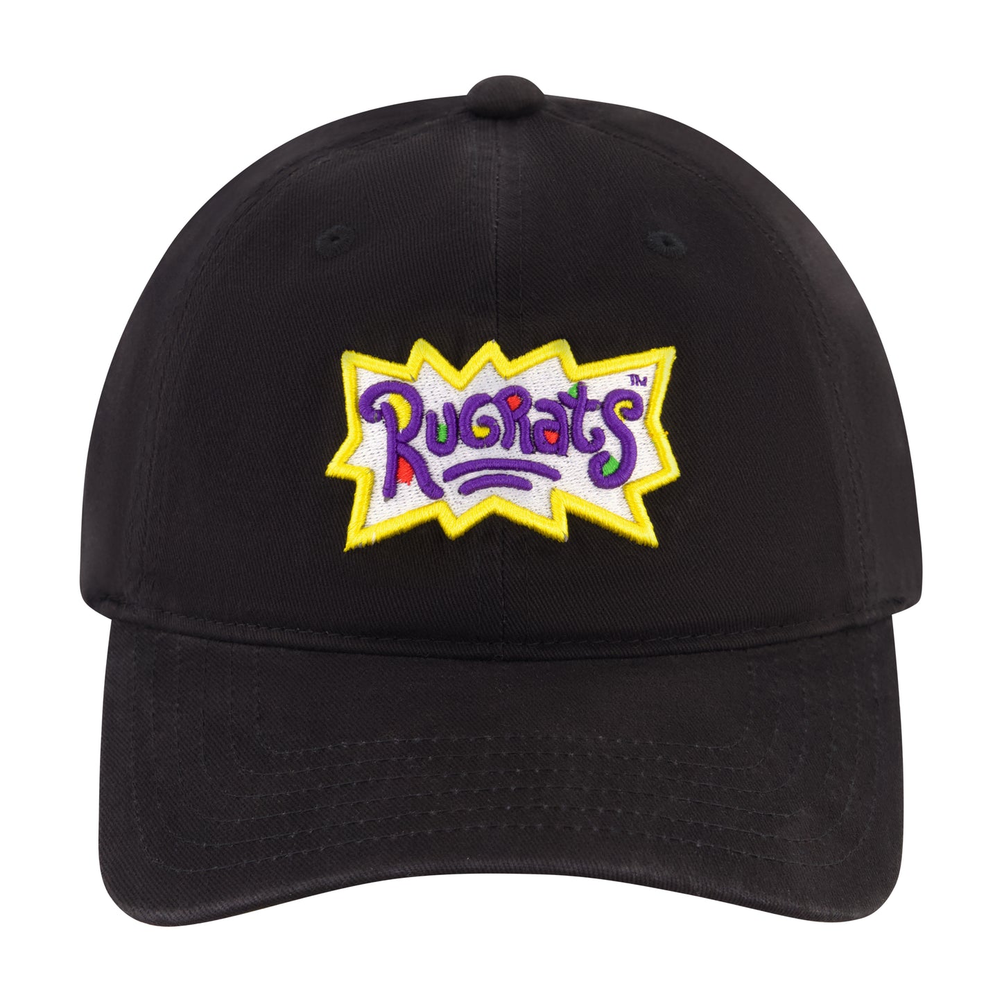 Nick Splat Rugrats Core Logo Dad Cap With Screen Print Under Visor, Black