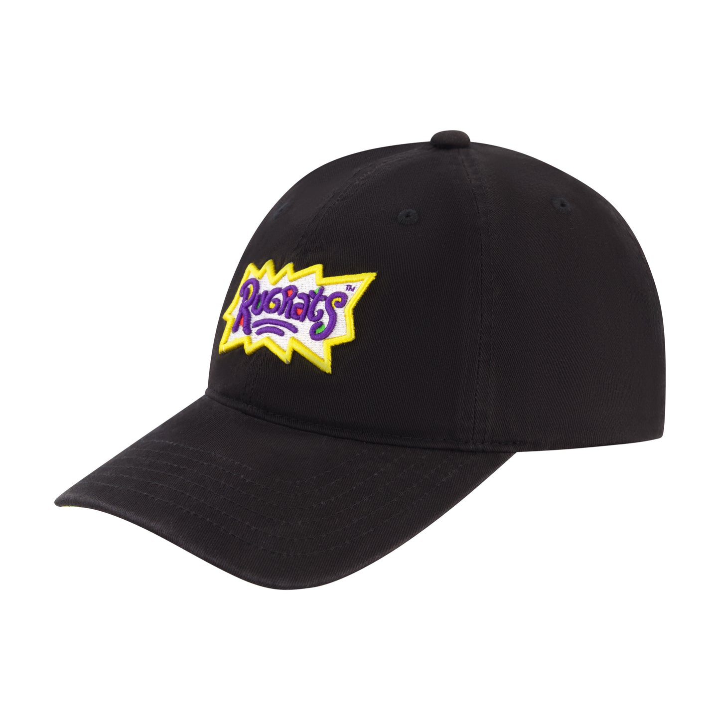 Nick Splat Rugrats Core Logo Dad Cap With Screen Print Under Visor, Black