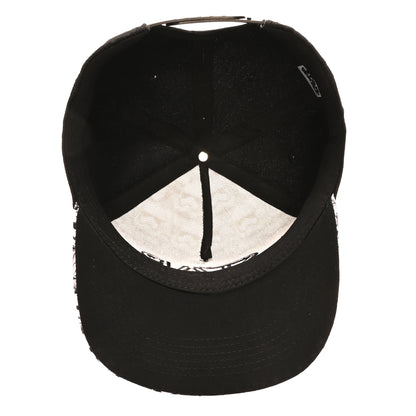 Disney mens Star Wars Embroidered Logo and Stormtrooper All Over Adjustable Snapback Baseball Hat with Flat Brim Black White One Size, Black, One Size US