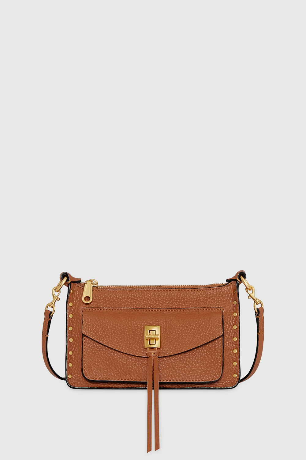 Rebecca Minkoff Darren Mini Top Zip Crossbody Caramello