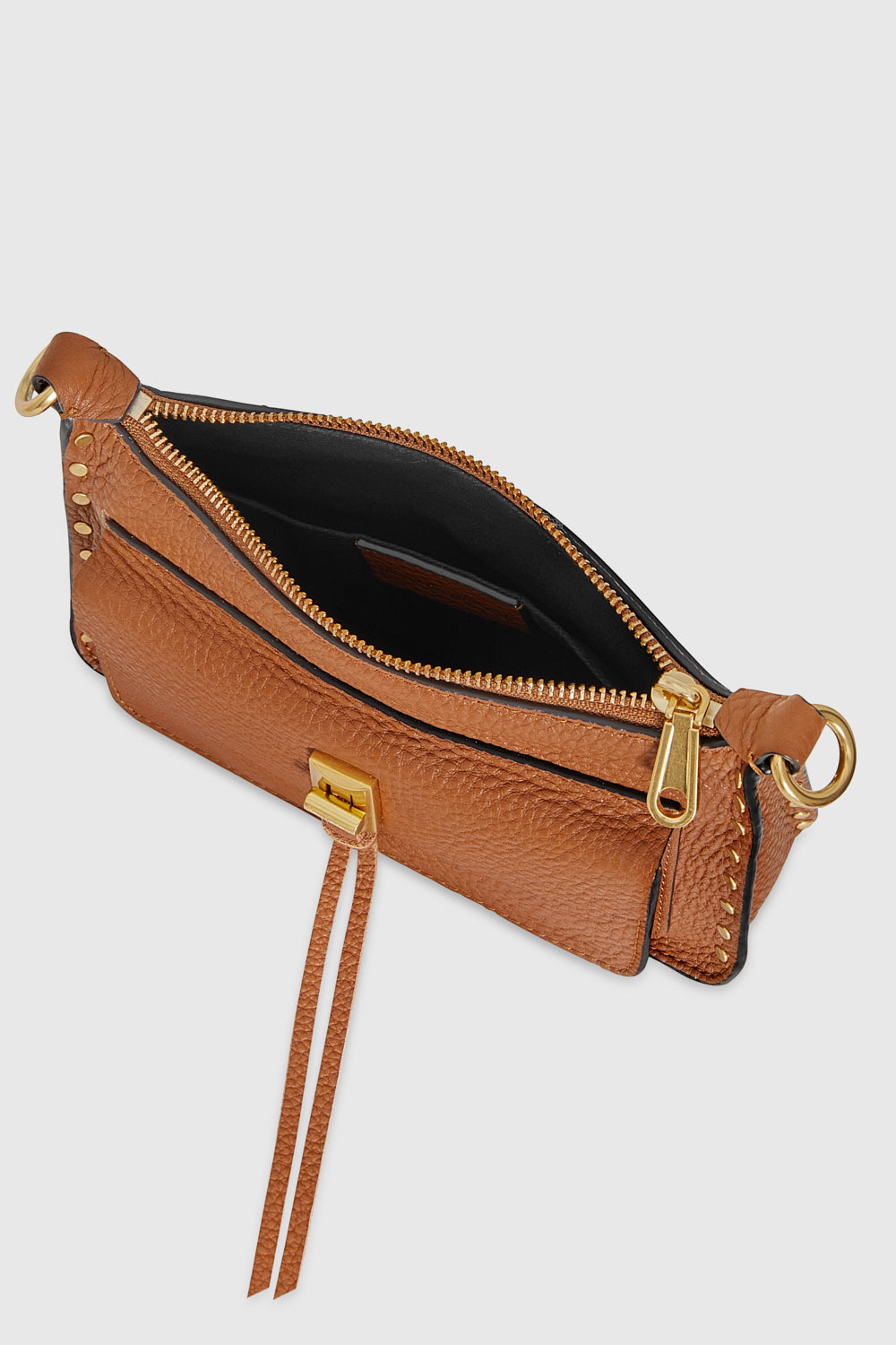 Rebecca Minkoff Darren Mini Top Zip Crossbody Caramello