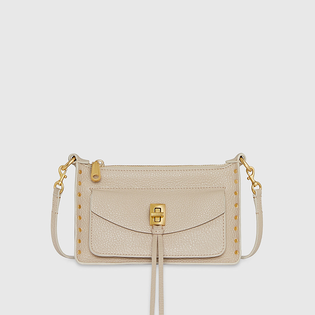 Rebecca Minkoff Darren Mini Top Zip Crossbody Stone