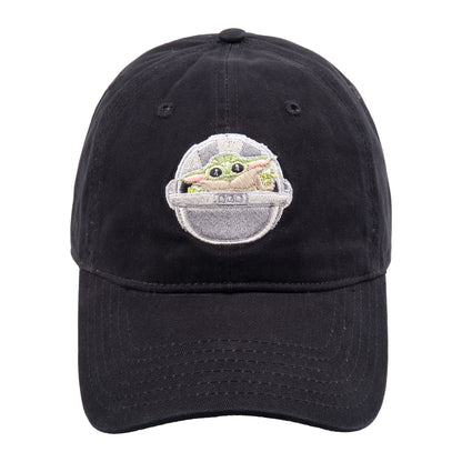 STAR WARS Grogu Dad Hat, The Mandalorian Adjustable Baseball Cap, Black - Egg, One Size