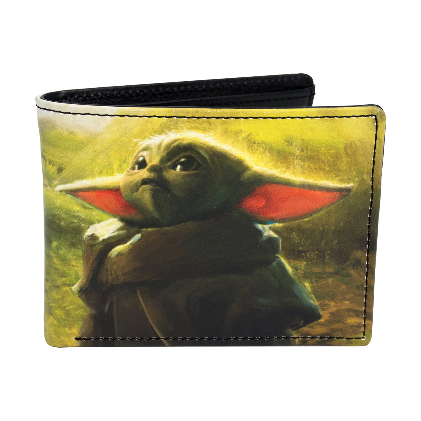 Disney Star Wars Grogu Wallet, The Mandalorian Slim Bifold Wallet with Decorative Tin Case Unisex