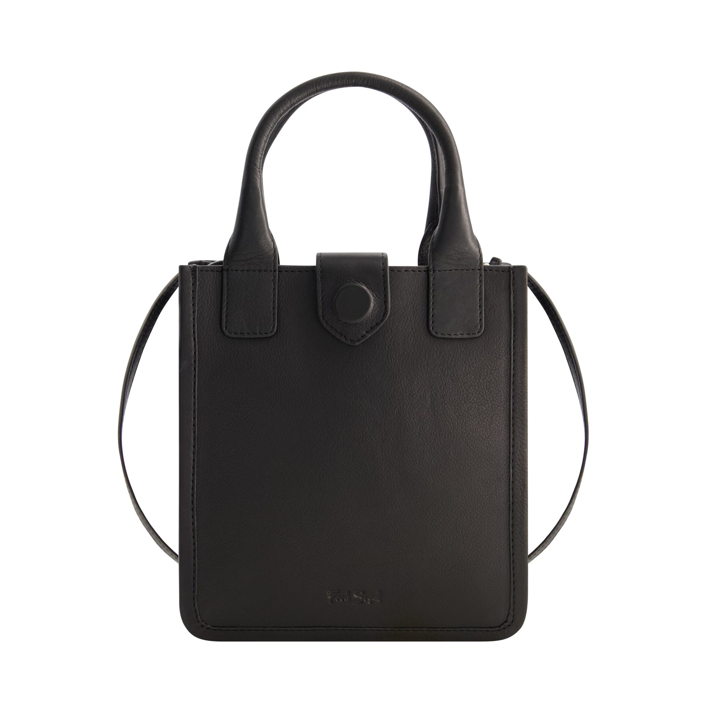 Fred Segal SMALL SMOOTH LEATHER VERTICAL TOTE, Black