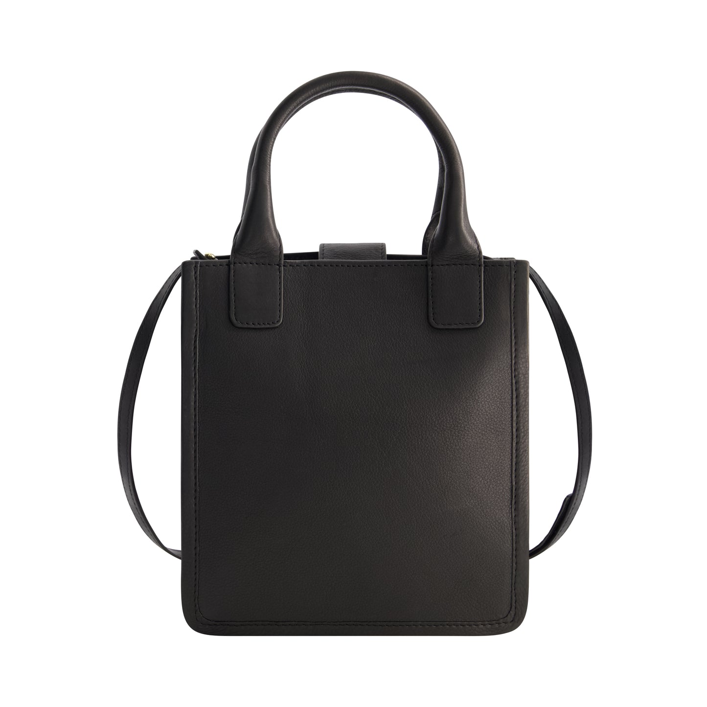 Fred Segal SMALL SMOOTH LEATHER VERTICAL TOTE, Black