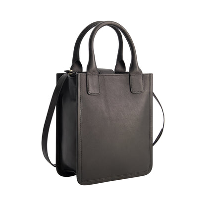 Fred Segal SMALL SMOOTH LEATHER VERTICAL TOTE, Black