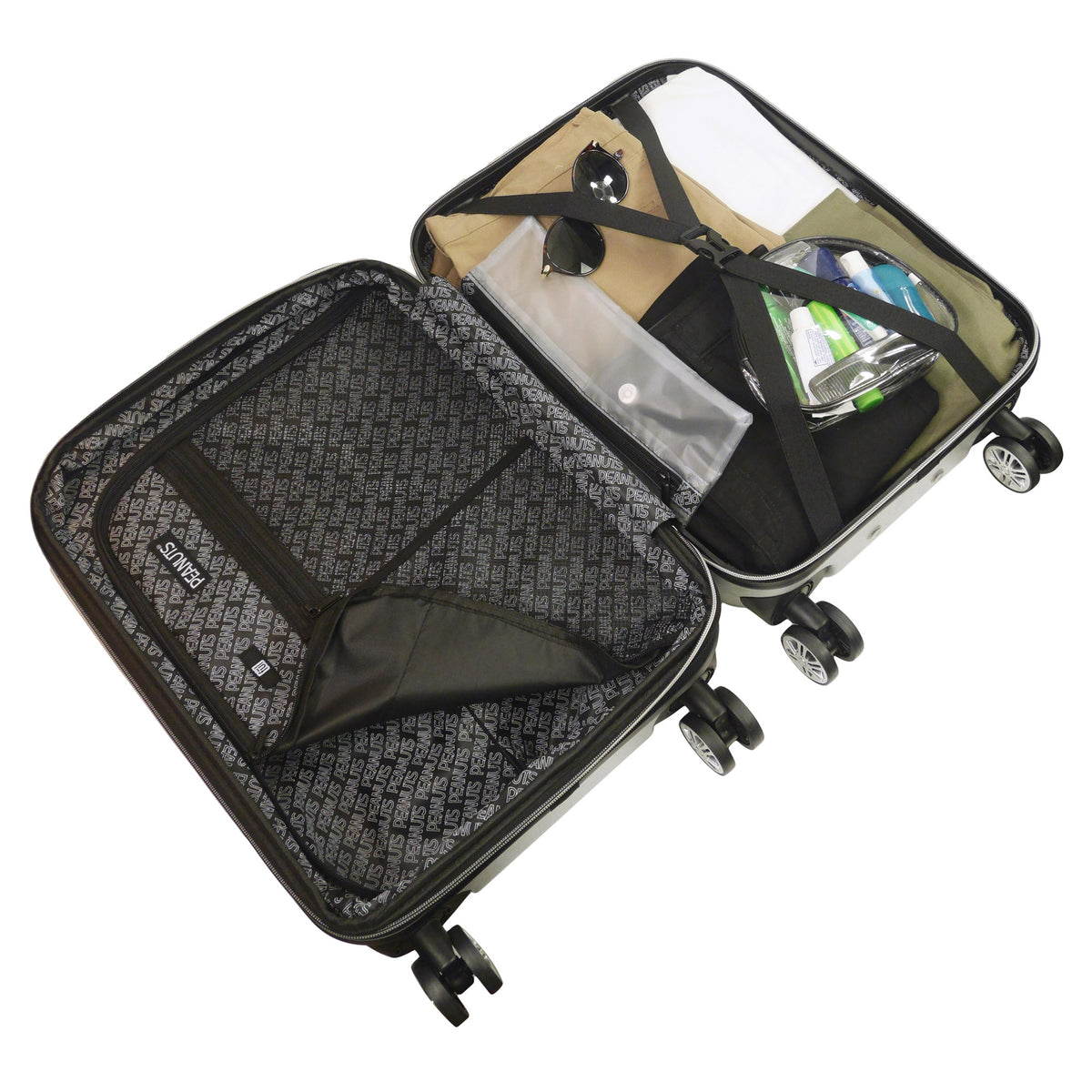 Ful Peanuts Snoopy & Woodstock Silver 22" Carry-on Spinner Luggage