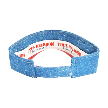 True Religion Hat, Cotton Denim Sun Visor Cap with Horseshoe Logo