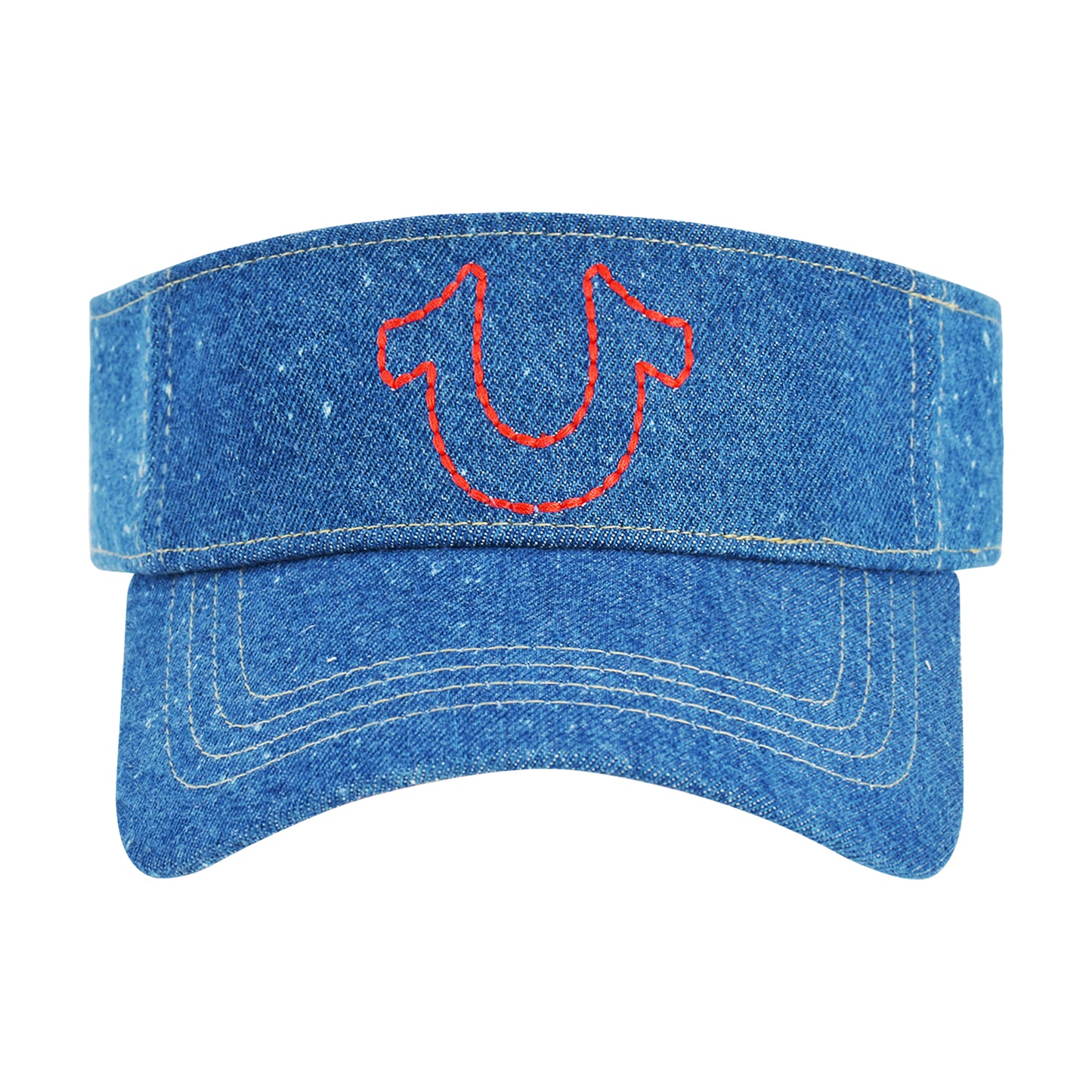 True Religion Hat, Cotton Denim Sun Visor Cap with Horseshoe Logo