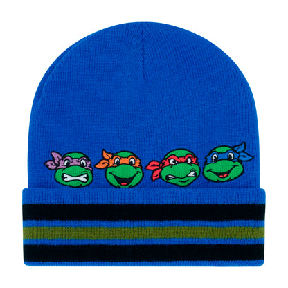 Concept One boys Teenage Mutant Ninja Turtles Beanie Hat and Gloves Set, Tmnt Kids Cuff Winter Knit Cap and MittensBeanie Hat