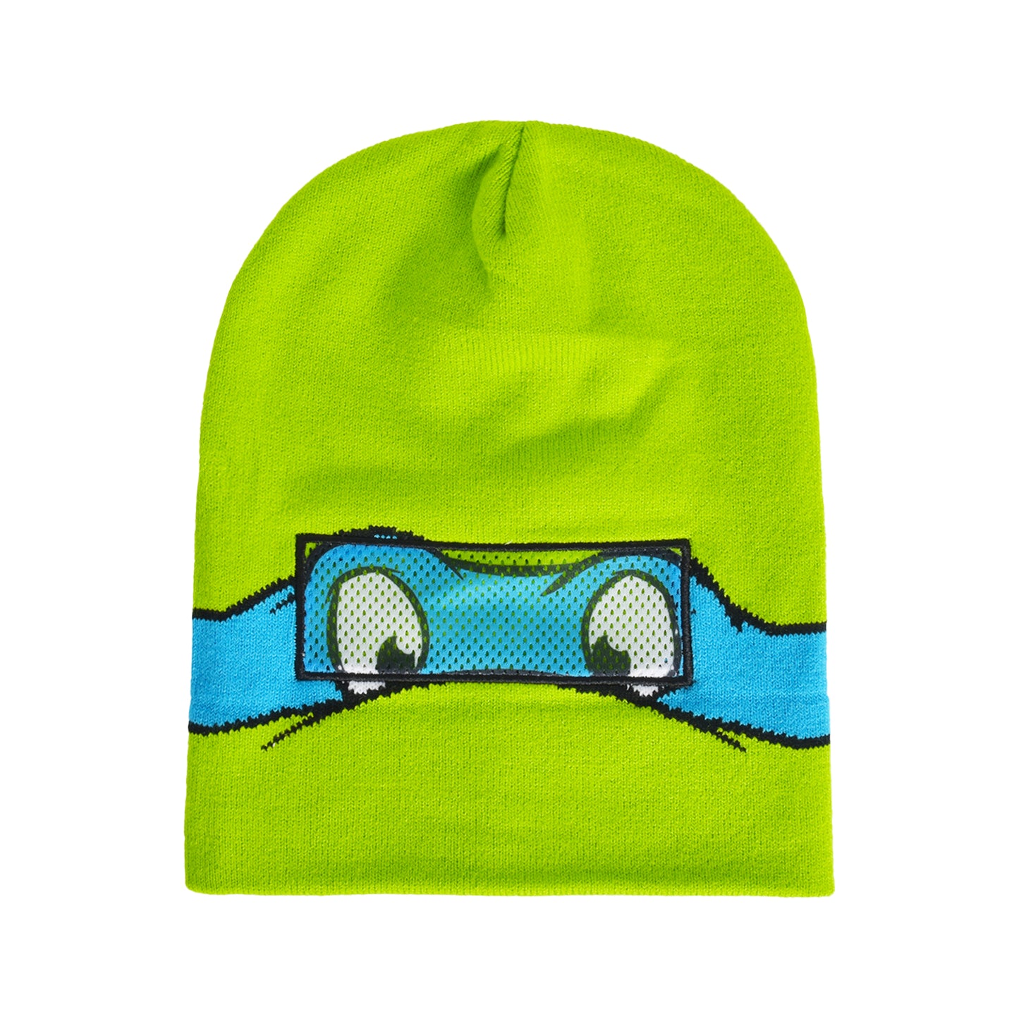 Teenage Mutant Ninja Turtles Beanie Hat, TMNT Leonardo Kids Roll Down Cuff Winter Knit Cap, Green, One Size
