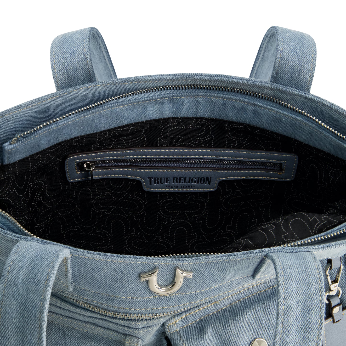 True Religion Multi-Pocket Denim Tote, DENIM