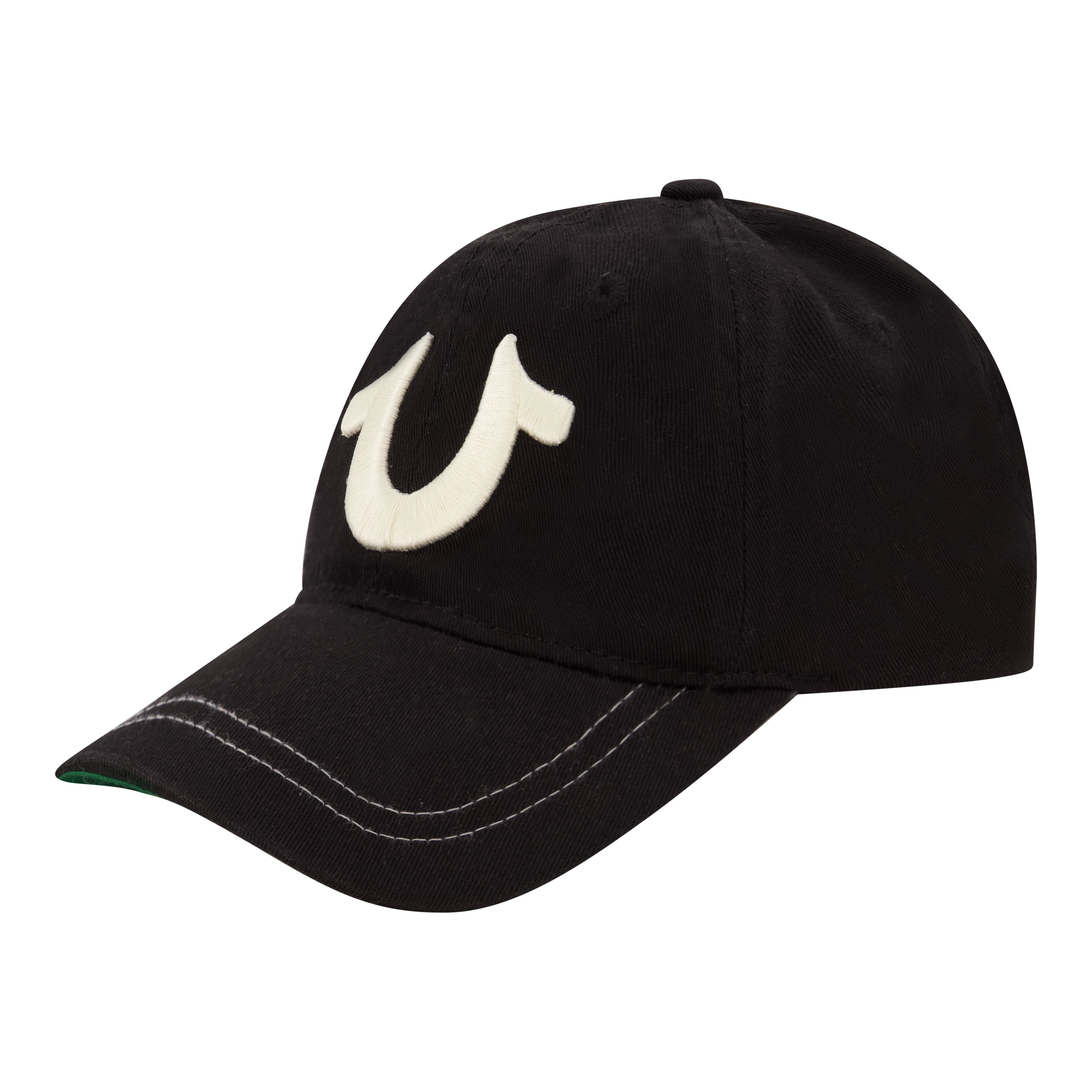 True Religion 3D Horseshoe Logo Dad Cap With Cotton Twill,Black