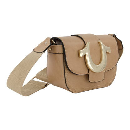 True Religion Mini Flap Crossbody, Tan