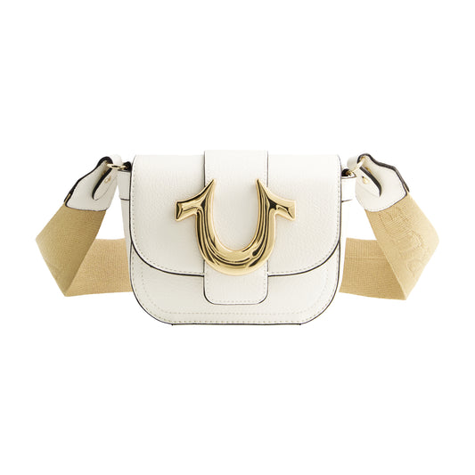 True Religion mini flap crossbody - white