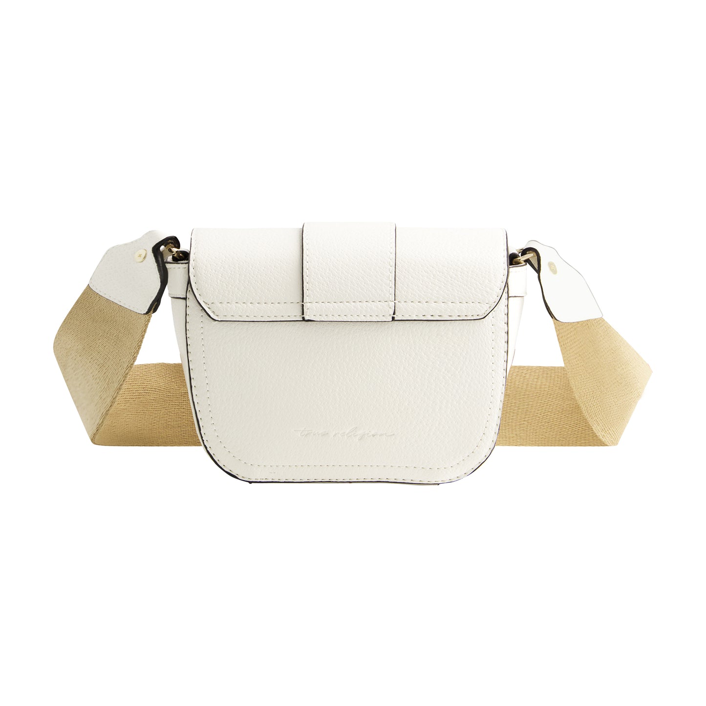 True Religion mini flap crossbody - white