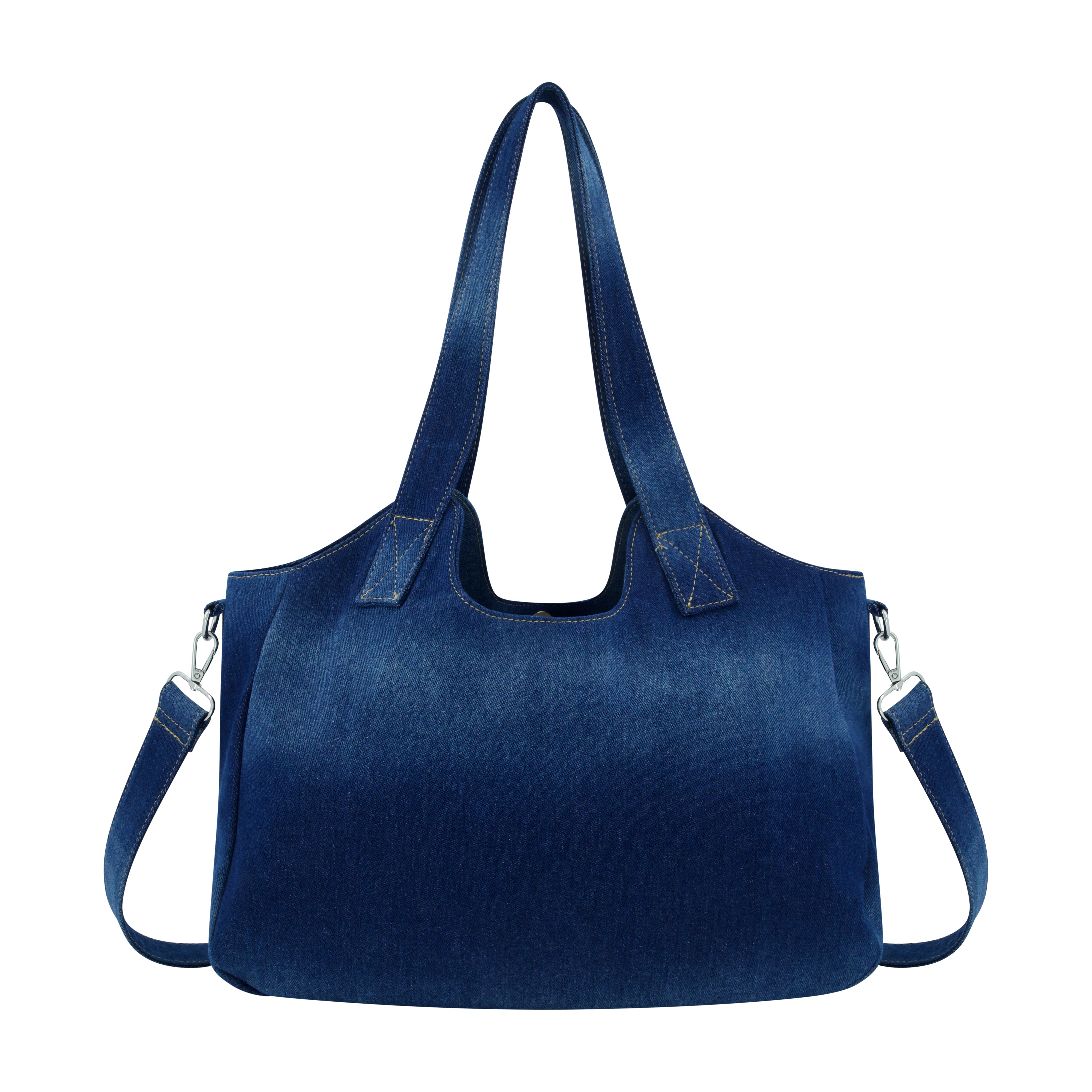 True Religion Horseshoe Stitch Dark Denim Satchel, Dark Denim