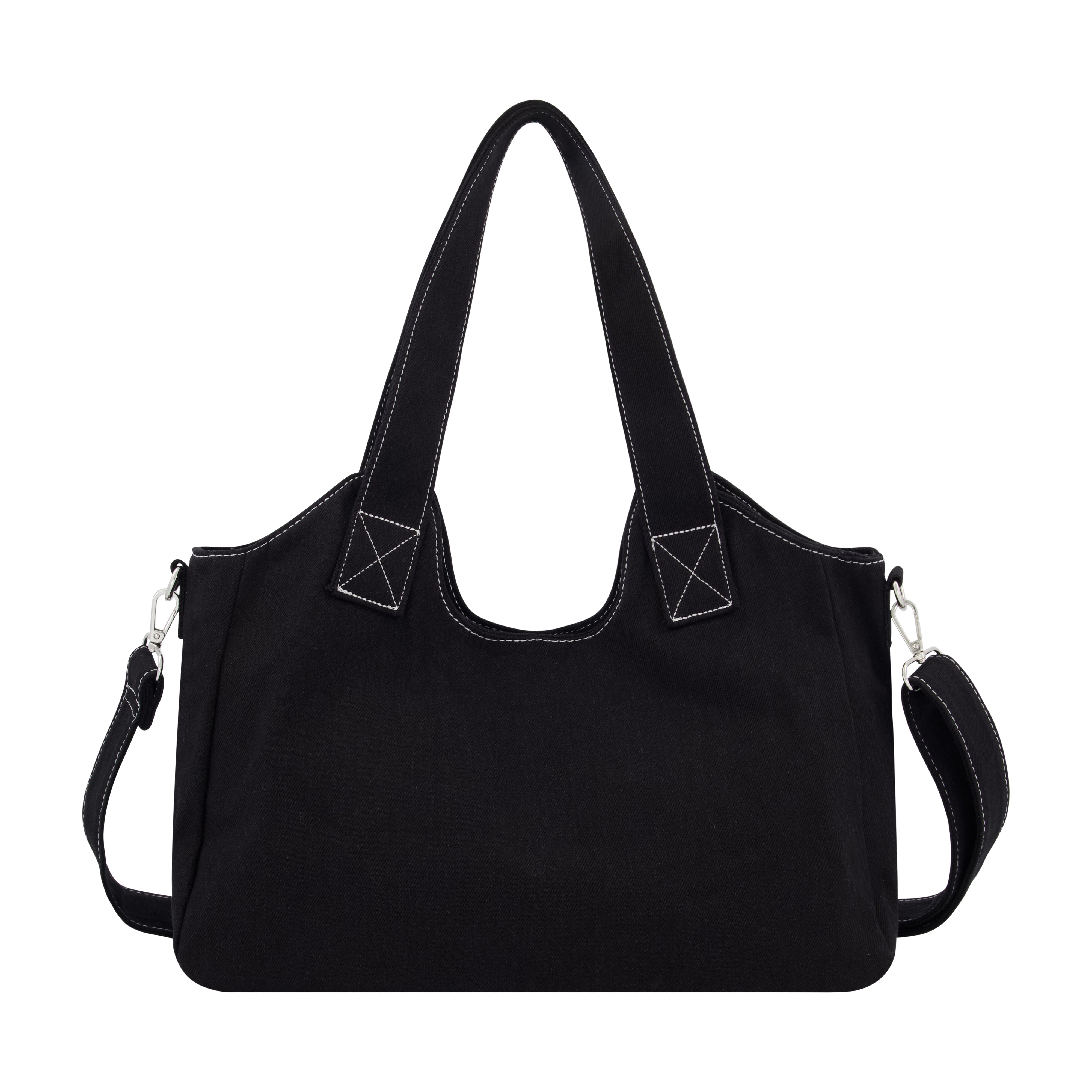 True Religion Horseshoe Stitch Black Satchel, Black