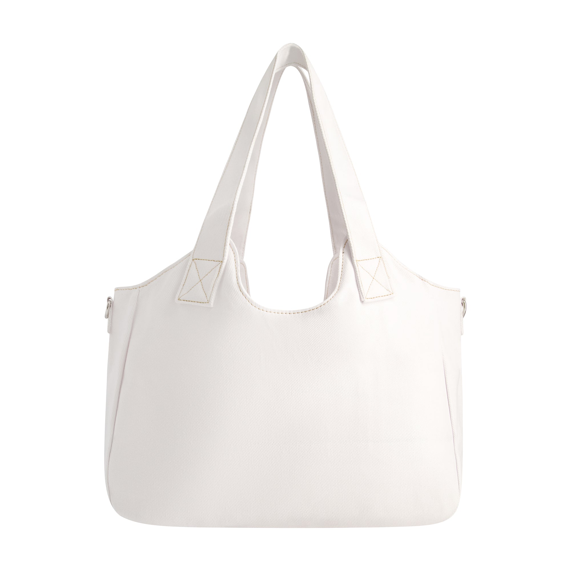 True Religion horseshoe stitch white satchel