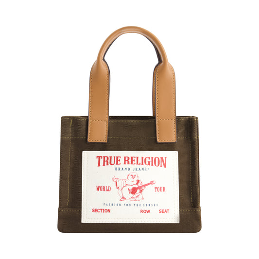 True Religion Mini Tote, Olive