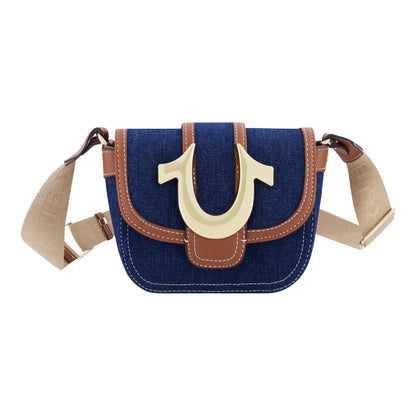 True Religion Mini Flap Denim Crossbody, Dark Denim