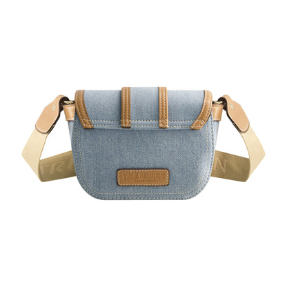 True Religion Mini Flap Denim Crossbody, Light Blue