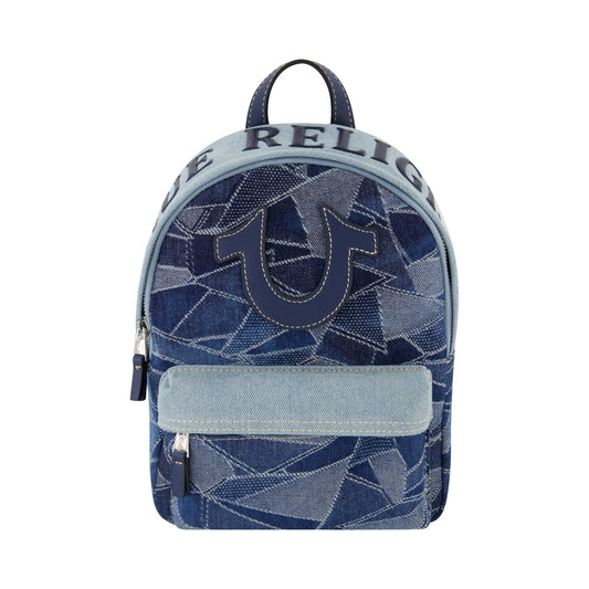 True Religion Mini Denim Logo Backpack, Denim Sky