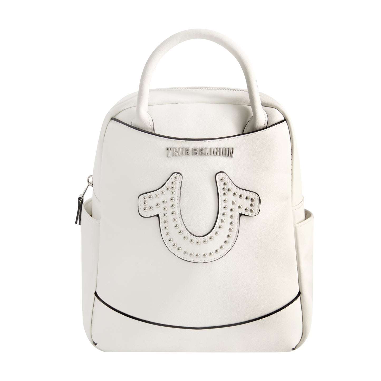 True Religion Studded Horseshoe Mini Backpack, White