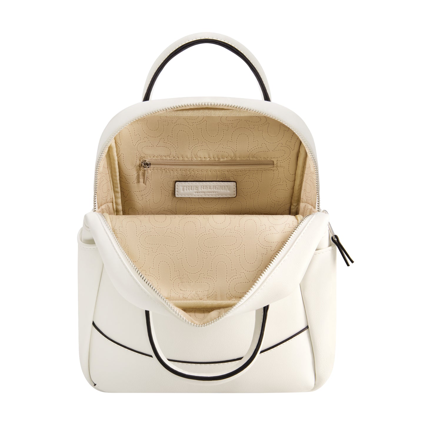 True Religion Studded Horseshoe Mini Backpack, White