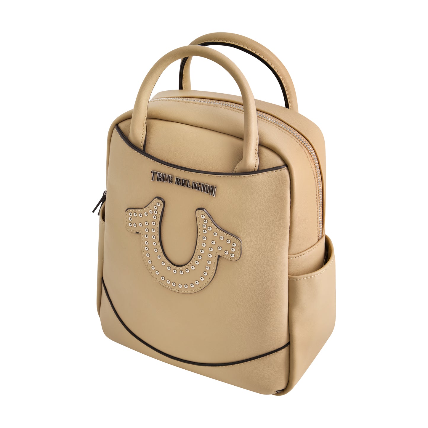 True Religion Studded Horseshoe Mini Backpack, Camel