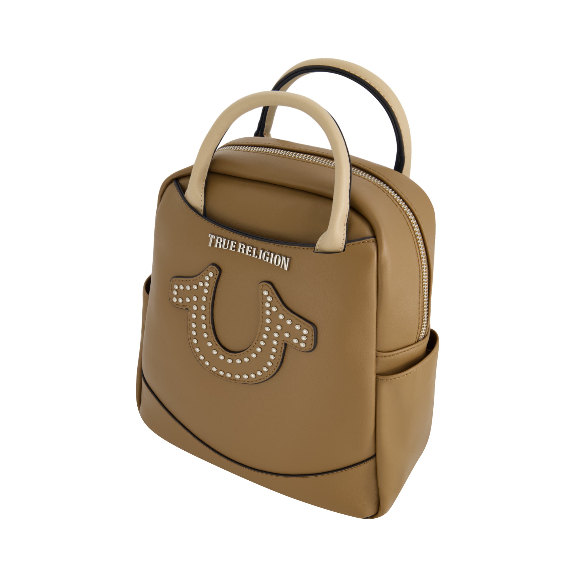True Religion Studded Horseshoe Mini Backpack, Brown