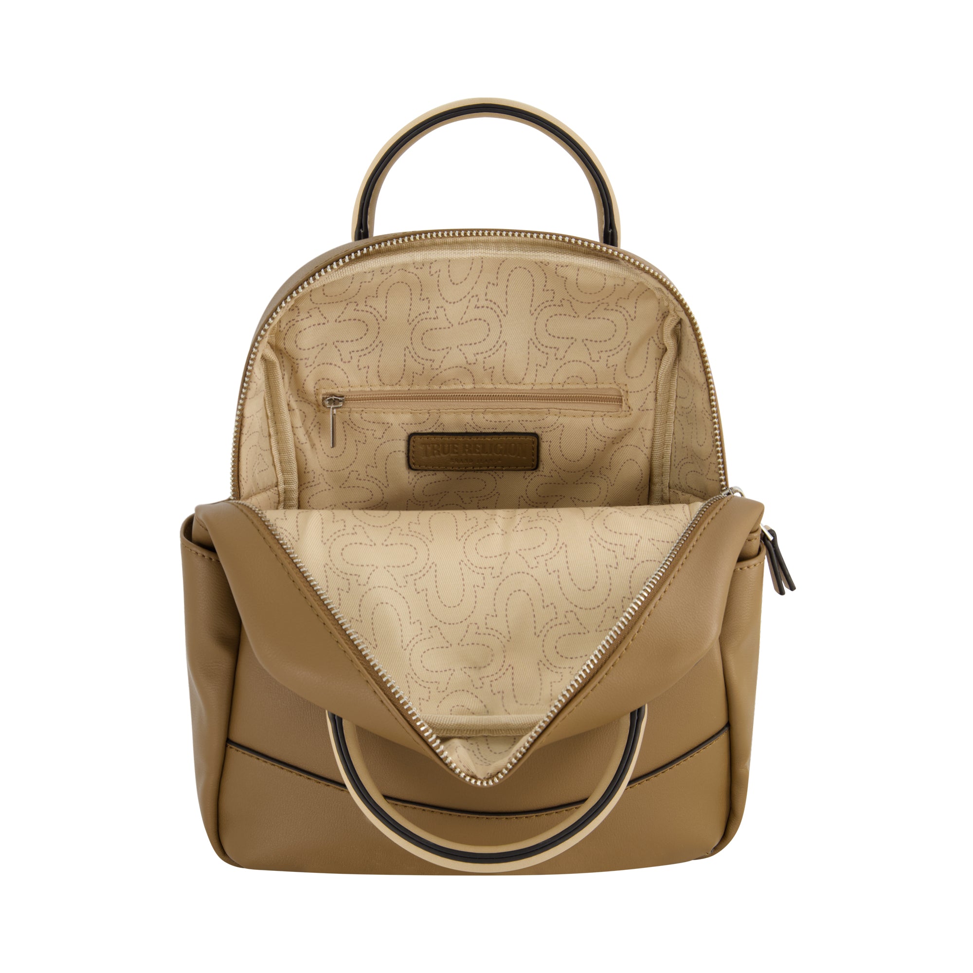 True Religion Studded Horseshoe Mini Backpack, Brown