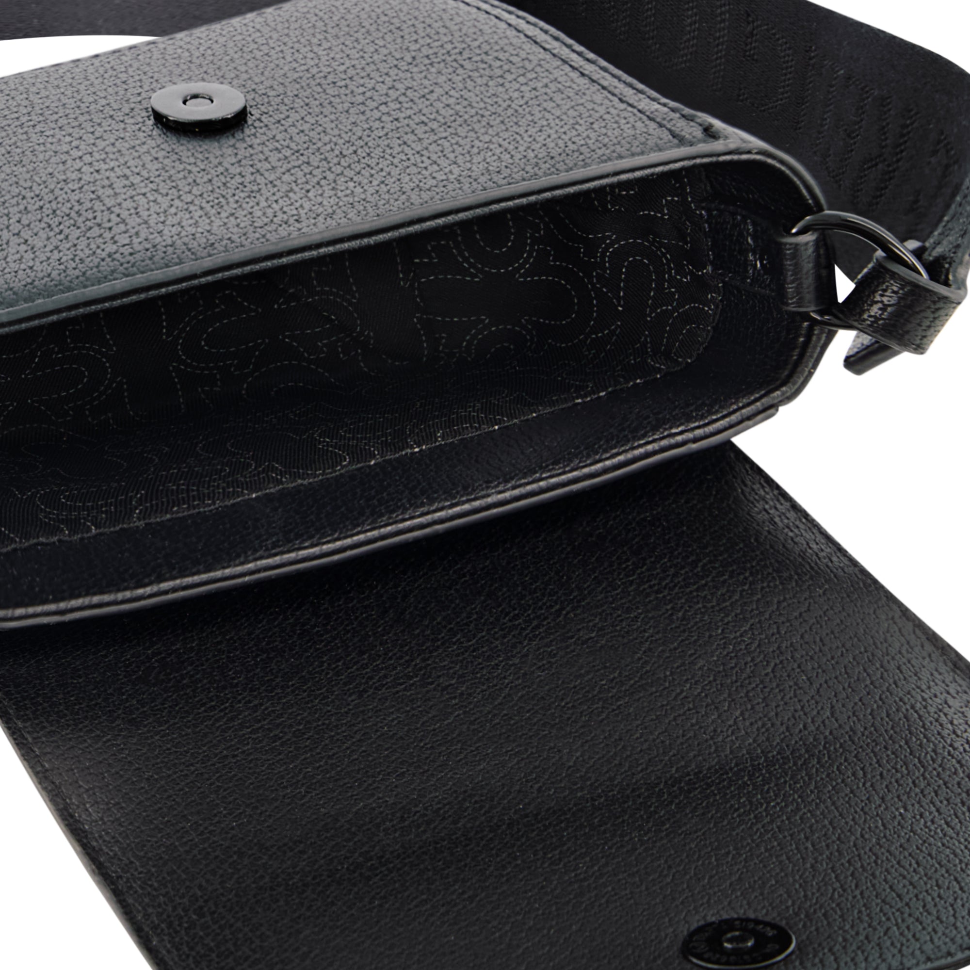 True Religion Mini Flap Dark Hardware Crossbody, Black