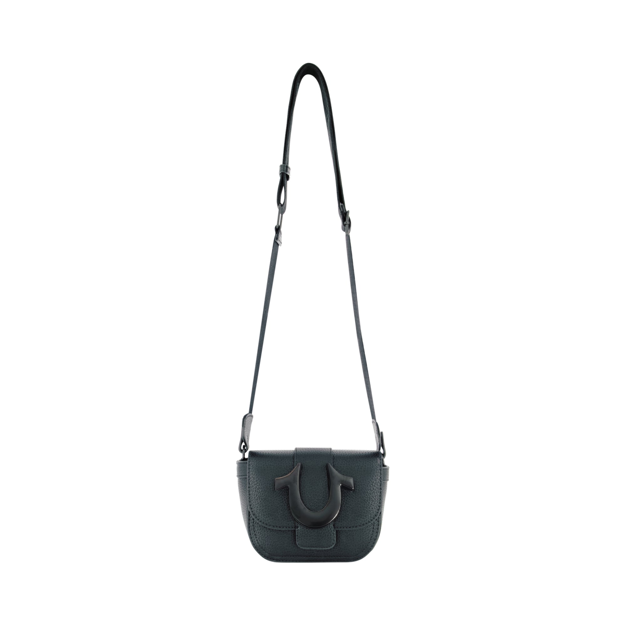 True Religion Mini Flap Dark Hardware Crossbody, Black