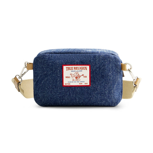 True Religion Stitched Horseshoe Belt Bag, Dark Denim