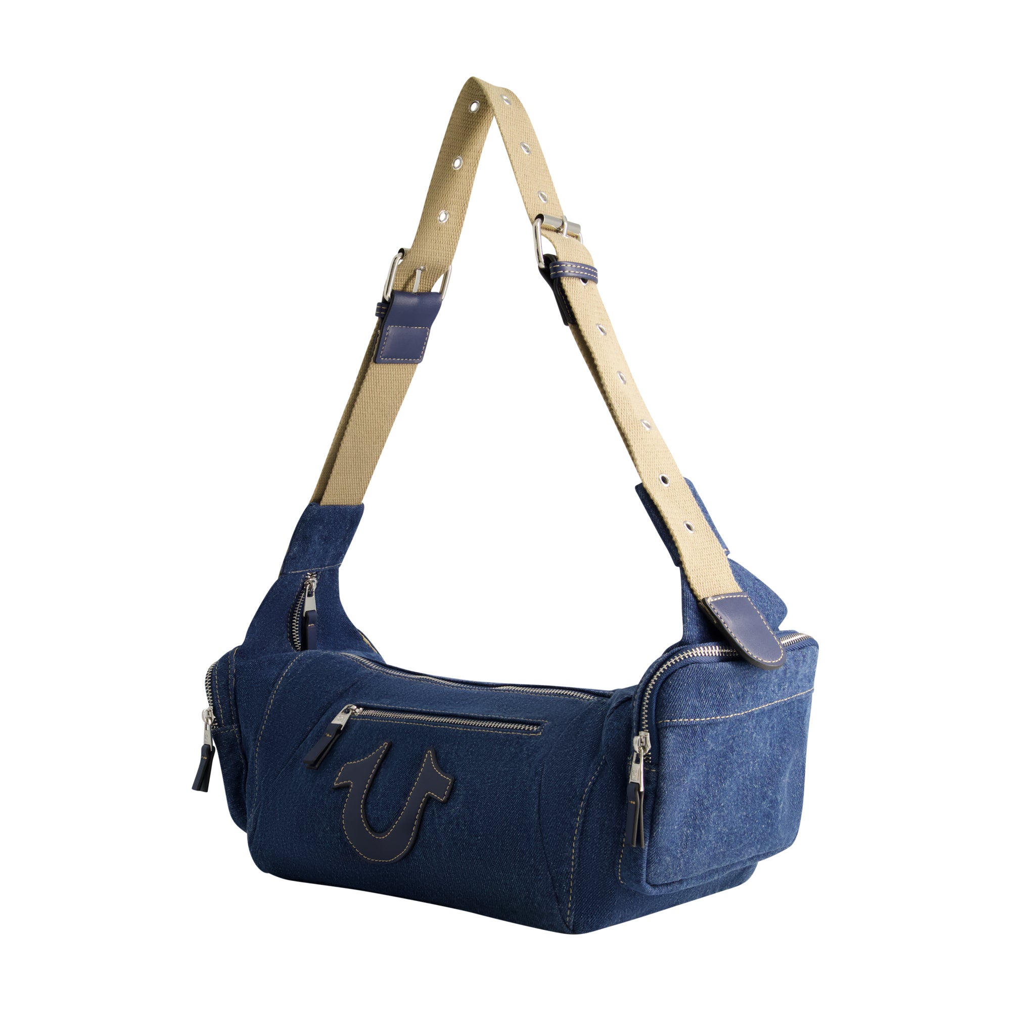 True Religion Horseshoe Motif Slouchy Hobo, Dark Denim