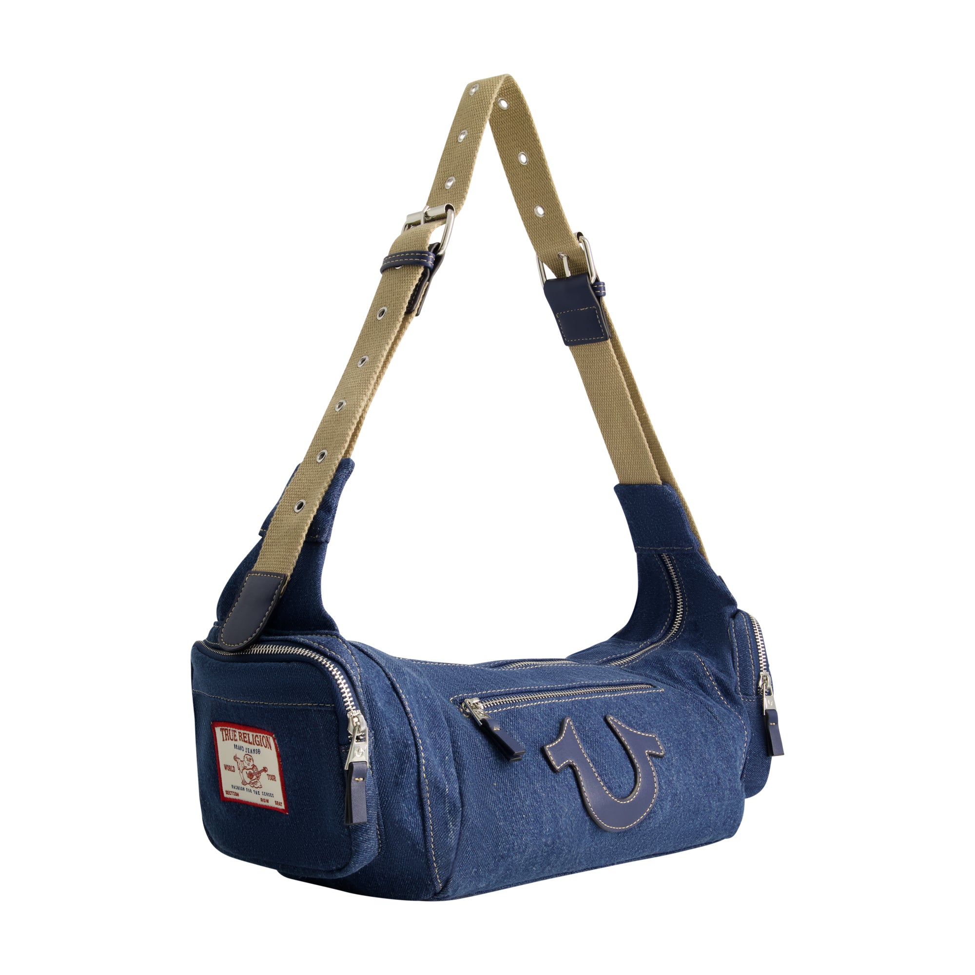 True Religion Horseshoe Motif Slouchy Hobo, Dark Denim