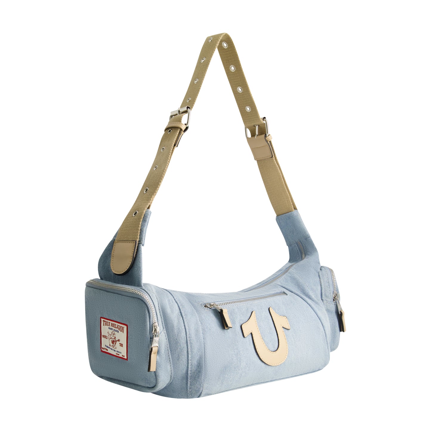 True Religion Horseshoe Motif Slouchy Hobo, Light Blue