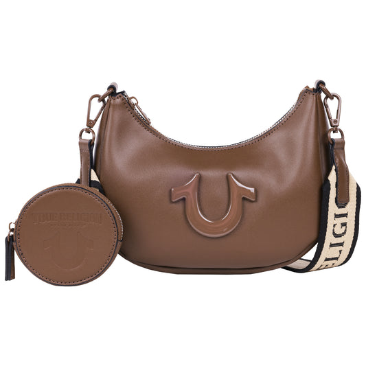 True Religion Logo Strap Crescent Hobo