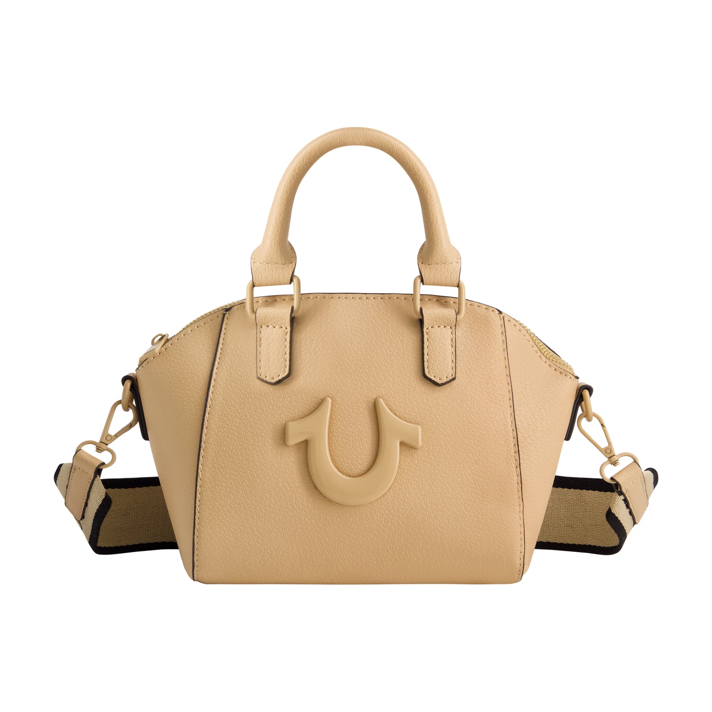 True Religion Logo Strap Mini Satchel, Camel