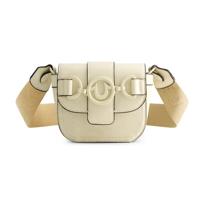 True Religion Coated Hardware Mini Crossbody, Ivory