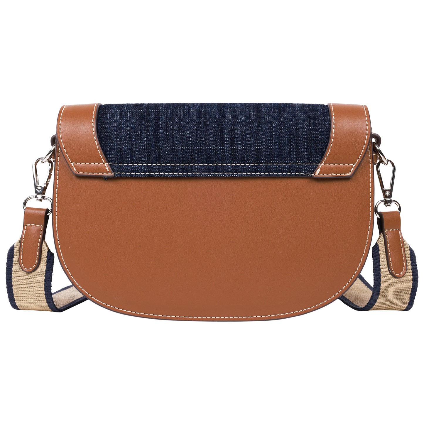 True Religion Studded Logo Denim Flap Bag