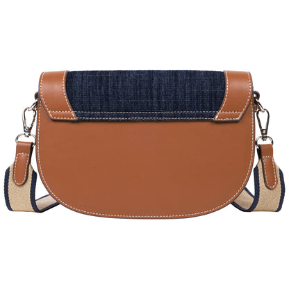 True Religion Studded Logo Denim Flap Bag