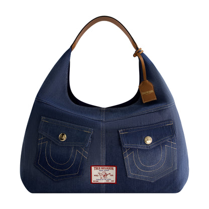 True Religion Horseshoe Pocket Large Hobo, Denim