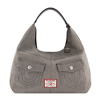 True Religion Horseshoe Pocket Large Hobo, Grey