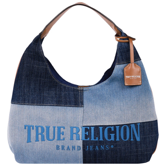 True Religion Patchwork Denim Hobo Bag