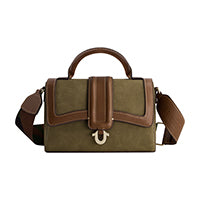 True Religion Mini Camo Strap Satchel, Olive/Brow