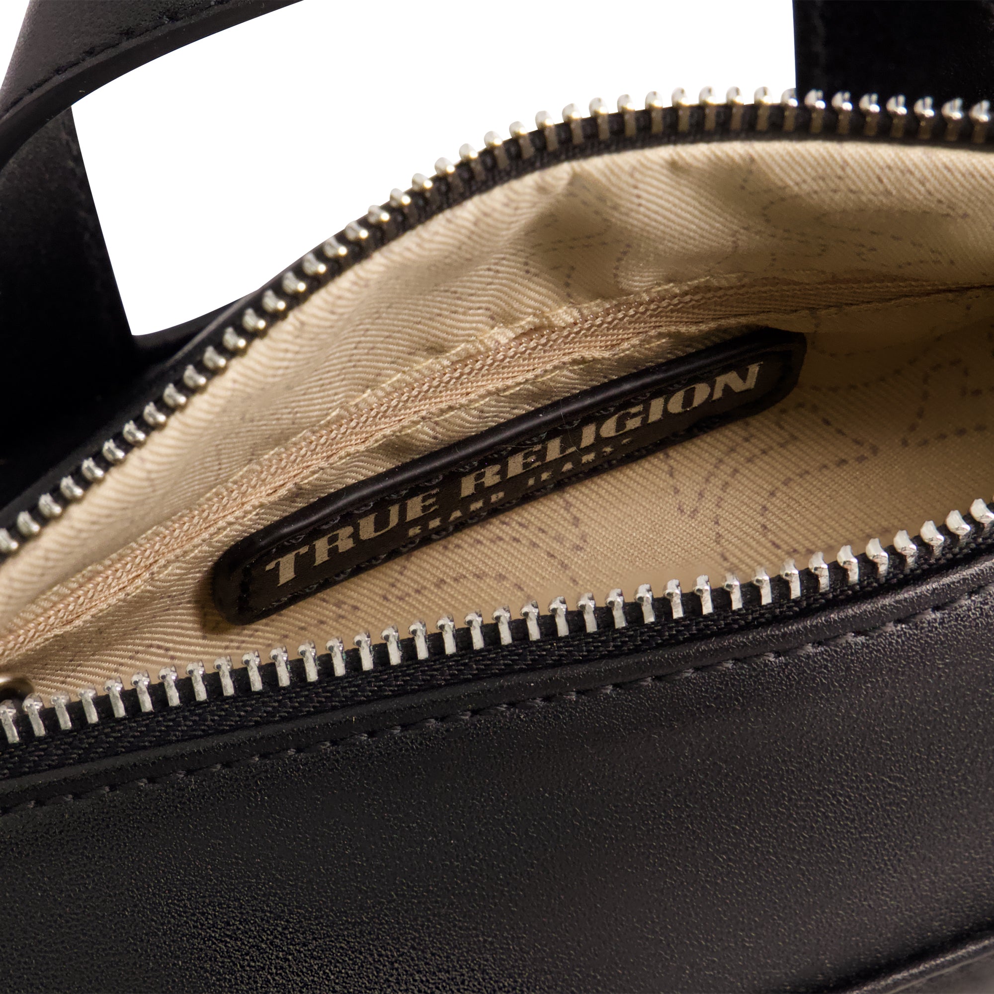 True Religion Zip Top Mini Duffle Handbag, Black