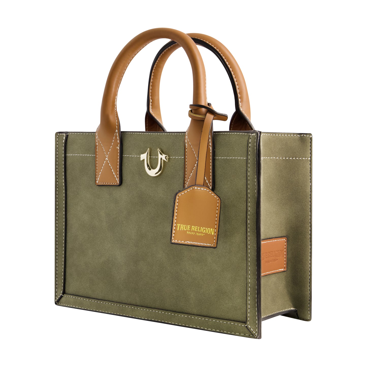 True Religion Modern Edge Suede Tote, Olive